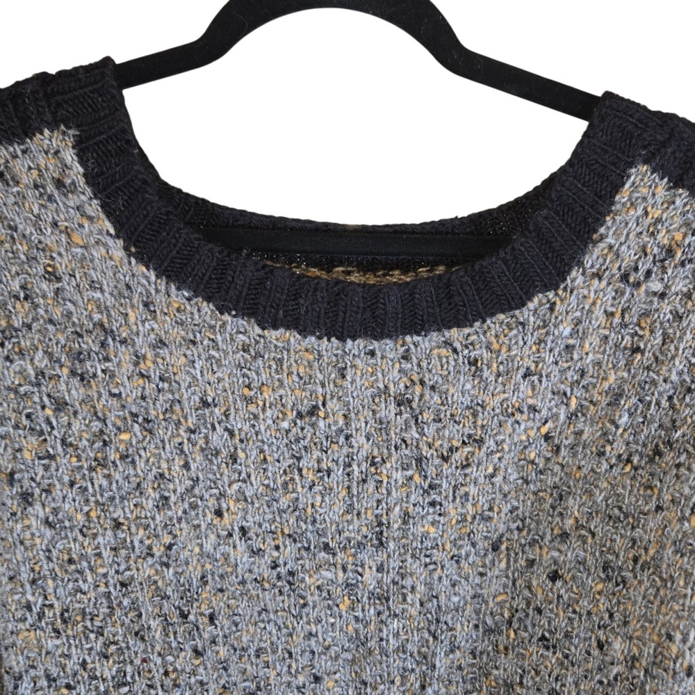 Mens Knit Sweater Crewneck Pullover‎ Gray Black Casual Everyday